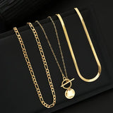 Gold-Tone Layered Chain Necklace Set