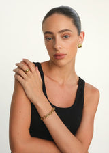Gold Oval Link Chain Bracelet with Adjustable Clasp