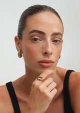 Gold Sculptural Twisted Open Adjustable Ring