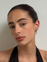 Gold Hoop Earrings with Pearl and Star Charms