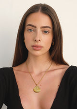 Gold Seashell Pendant Necklace with Rope Chain