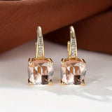 Gold-Tone Blue Crystal Drop Earrings
