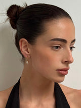 Gold Hoop Earrings with Pearl and Star Charms
