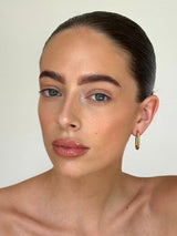 Gold Geometric U-Shaped Hoop Earrings