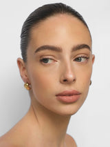 Gold Chunky Dome Stud Earrings