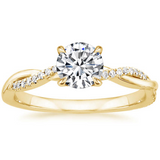 Gold-Tone Solitaire Crystal Ring