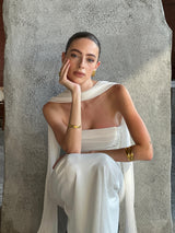 Gold Double Band Open Cuff Bangle Bracelet