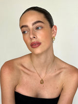Gold Minimalist Rectangular Charm Pendant Necklace