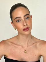 Gold Minimalist Rectangular Charm Pendant Necklace