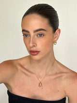 Gold Minimalist Rectangular Charm Pendant Necklace
