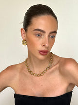 Gold Chunky Oval Link Chain Necklace