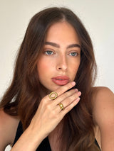 Gold Smooth Curved Domed Band Ring