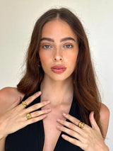 Gold Chunky Organic Signet Ring
