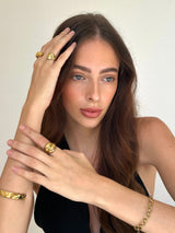 Gold Chunky Organic Signet Ring