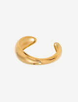 Gold Sculptural Open Cuff Bangle Bracelet