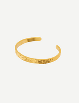 Gold Slim Hammered Open Cuff Bracelet