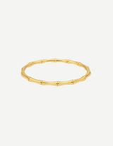 Gold Bamboo Textured Bangle Bracelet