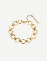 Gold Oval Link Chain Bracelet with Adjustable Clasp