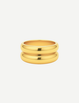 Gold Double Band Stacked Ring