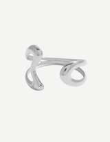 Gold Sculptural Wave Open Cuff Bracelet