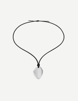 Gold Teardrop Pendant Necklace with Black Cord