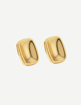 Gold Chunky Square Huggie Hoop Earrings
