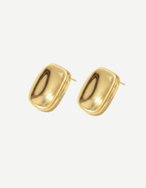 Gold Chunky Square Huggie Hoop Earrings