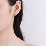 Gold-Tone Square Halo Hoop Earrings