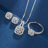 Silver-Tone Crystal Jewellery Set