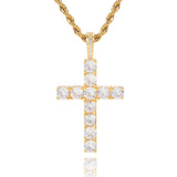 Gold-Tone Crystal Cross Pendant Necklace