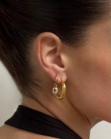 Gold Chunky Rounded Hoop Earrings