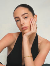 Gold Bamboo Textured Bangle Bracelet