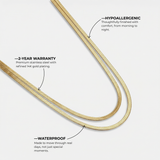 Gold Layered Double Herringbone Chain Necklace