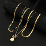 Gold-Tone Layered Chain Necklace Set