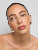 Gold Chunky Square Huggie Hoop Earrings