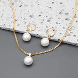 Gold-Tone Pearl Jewellery Set