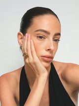 Gold Spiral Swirl Statement Ring
