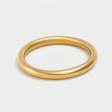 Gold Smooth Round Bangle Bracelet with Polished Finish