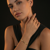 Gold Herringbone Chain Bracelet with Adjustable Extension
