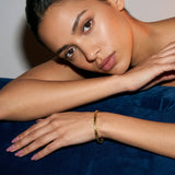Gold Hammered Bangle Bracelet with Textured Finish