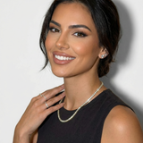 Gold Crystal Tennis Chain Necklace with Continuous Stone Setting