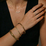 Gold Smooth Round Bangle Bracelet with Polished Finish