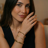 Gold Smooth Round Bangle Bracelet with Polished Finish