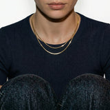 Gold Layered Double Herringbone Chain Necklace