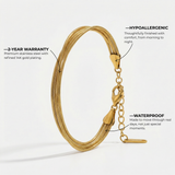 Gold Multi-Strand Twisted Chain Bracelet with Adjustable Clasp
