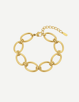 Gold Oval Link Chain Bracelet
